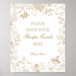 Gold Toile De Jouy Floral Aktie ein Rezept Bridal Poster