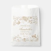 Gold Toile De Jouy Floral Bridal Brunch Dessert Geschenktütchen (Vorderseite)