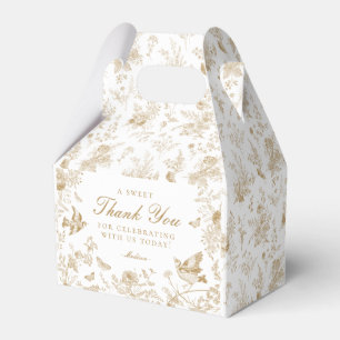 Gold Toile De Jouy Floral Dessert Gefälligkeitsbox Geschenkschachtel