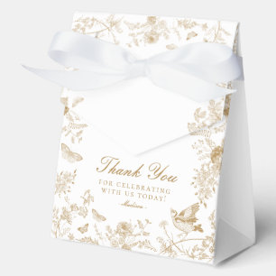 Gold Toile De Jouy Floral Dessert Gefälligkeitsbox Geschenkschachtel