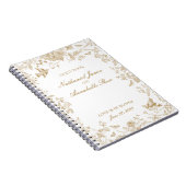 Gold Toile De Jouy Floral Wedding Guest Book Notizblock (Rechte Seite)