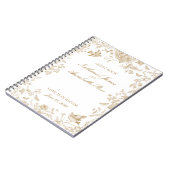 Gold Toile De Jouy Floral Wedding Guest Book Notizblock (Linke Seite)