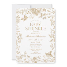 Gold Toile De Jouy French Floral Baby Sprinkle