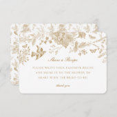 Gold Toile Jouy Aktie ein Rezept Einladung einfüge (Vorne/Hinten)