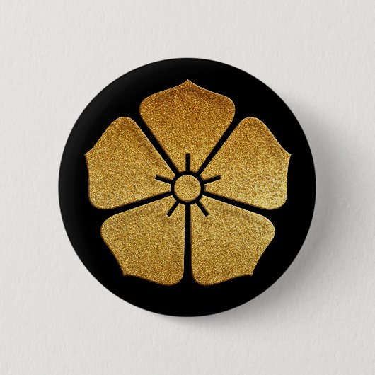 Gold Toki Kikyo Kamon Button (Vorderseite)