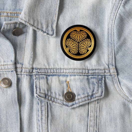 Gold Tokugawa Aoi Kamon Button (Beispiel)
