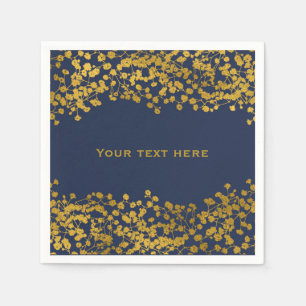 Gold-Ton-Babys-Breath-blaue-elegante-Blume Serviette