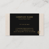 Gold Töne Buchstaben U Blumendekoration Visitenkarte (Rückseite)