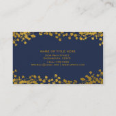 Gold Tone Gipskraut Blauen Elegant Visitenkarte (Rückseite)