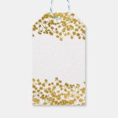 Gold Tone Gipskraut Weiß Elegante Blumen Geschenkanhänger (Rückseite)