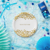 Gold Tone Gipskraut Weiß Elegante Blumen Pappteller (Party)