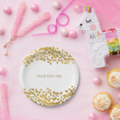 Gold Tone Gipskraut Weiß Elegante Blumen Pappteller (Party)