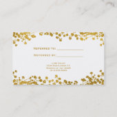 Gold Tone Gipskraut Weiß REFER A FRIEND Card Empfehlungskarte (Rückseite)