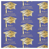 Gold Tone Graduation Cap Name Class Year School Stoff (Muster)