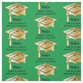 Gold Tone Graduation Cap Name Class Year School Stoff (Muster)