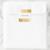 Gold Tone Imitate Glitzer Vielen Dank Quadratischer Aufkleber (Tasche)