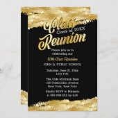 Gold Tone Modernes Wiedersehen-Party Einladung (Vorne/Hinten)