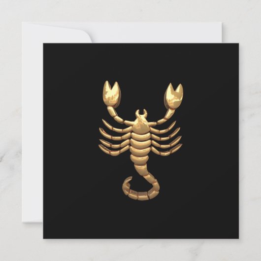 Gold Tone Scorpio Scorpion Symbol Zodiac Einladung (Vorderseite)