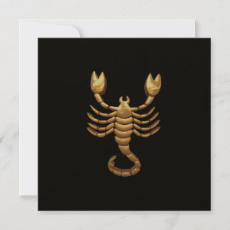 Gold Tone Scorpio Scorpion Symbol Zodiac Einladung