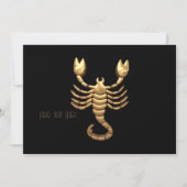 Gold Tone Scorpio Scorpion Symbol Zodiac Einladung (Vorderseite)