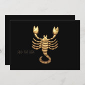 Gold Tone Scorpio Scorpion Symbol Zodiac Einladung (Vorne/Hinten)