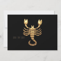Gold Tone Scorpio Scorpion Symbol Zodiac