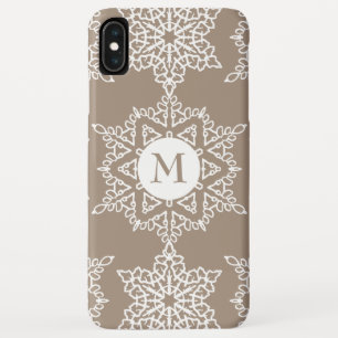 Gold Tone Snowflakes Weihnachtsmonogramm Case-Mate iPhone Hülle
