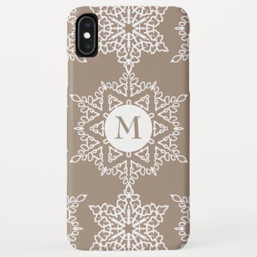 Gold Tone Snowflakes Weihnachtsmonogramm Case-Mate iPhone Hülle (Rückseite)