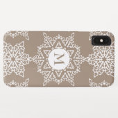 Gold Tone Snowflakes Weihnachtsmonogramm Case-Mate iPhone Hülle (Rückseite (Horizontal))
