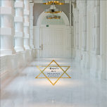 Gold Tone Star von David Name | Datum Bat Mitzvah Bodenaufkleber<br><div class="desc">Einfache,  elegante goldene Star von David Bat Mitzvah mit dem Namen Ihrer Tochter und dem Datum ihrer Feier. Originelles Design von Holiday Hearts Designs (alle Rechte vorbehalten).</div>