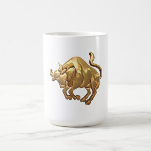 Gold Tone Taurus Zodiac Sign Bull Symbol Kaffeetasse