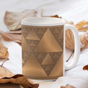 Gold Tone und Brown Metallic Look Fraktal Tasse