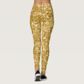 Gold Tones Glitzer Textur drucken Leggings (Rückseite)