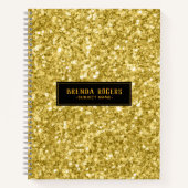 Gold Tones Imitate Glitzer Print Notizbuch (Vorderseite)