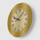 Gold Tones Zebra Stripes Muster Große Wanduhr (Winkel)