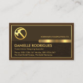 Gold Tools auf braunen Ebenen Gold Frame Visitenkarte (Vorderseite)