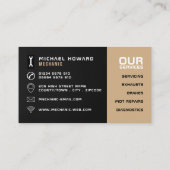 Gold Tools, Auto Mechanik und Reparaturen Visitenkarte (Rückseite)