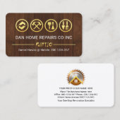 Gold Tools Line On Timber Wood Visitenkarte (Vorne/Hinten)