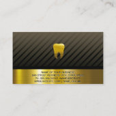 Gold Tooth Icon | Streifen aus metallischem Button Visitenkarte (Rückseite)