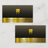 Gold Tooth Icon | Streifen aus metallischem Button Visitenkarte (Vorne/Hinten)