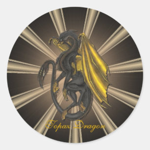 Gold Topaz Dragon Stickers