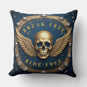 ☠️ Gold-Totenkopf-Heiligenschein-Symbol-Geschenk f Kissen