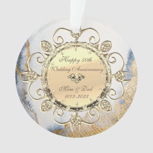 Gold Touch Diamonds 50. Hochzeitstag Ornament (Vorderseite)