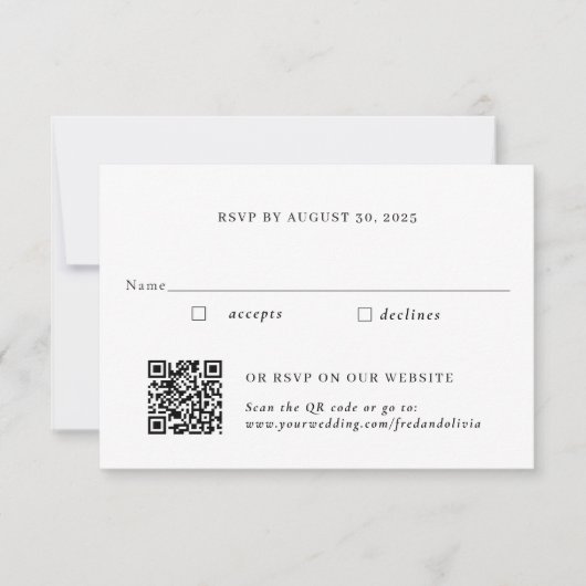 Gold Traditionelle und QR Code Hochzeit RSVP Karte (Vorderseite)