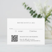 Gold Traditionelle und QR Code Hochzeit RSVP Karte (Stehend Vorderseite)