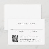 Gold Traditionelle und QR Code Hochzeit RSVP Karte (Vorne/Hinten)