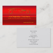 Gold trägt Auto auf rotem Metallischblick Effekt Visitenkarte (Vorne/Hinten)