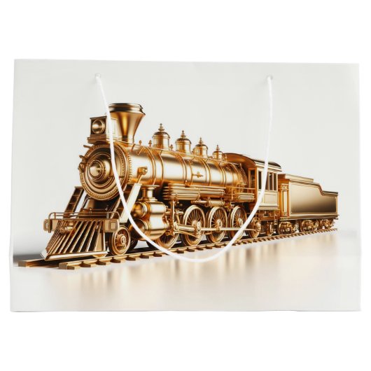 Gold Train Geschenktasche Große Geschenktüte (Rückseite)
