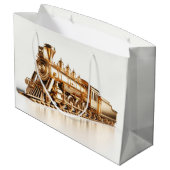 Gold Train Geschenktasche Große Geschenktüte (Rückseite Schrägansicht)