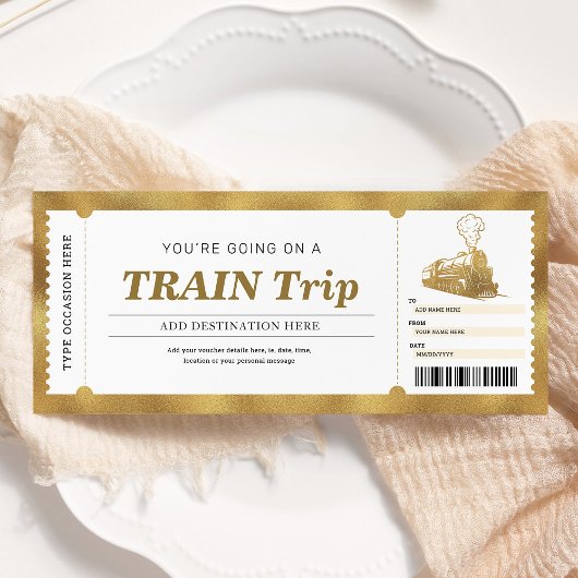 Gold Trap Boarding Pass Geschenkgutschein Einladung